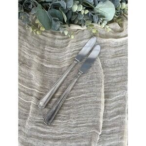 2 Antique 1912 INTERNATIONAL SILVER Cromwell Silverplate Grille‎ Knives TC Mono